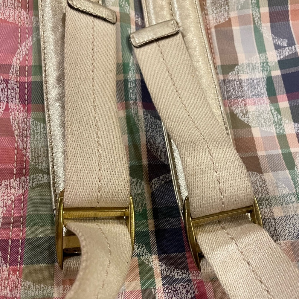 Coach Signature Poppy Multicolor Madras Backpack F21886 Bookbag - Picture 13 of 14